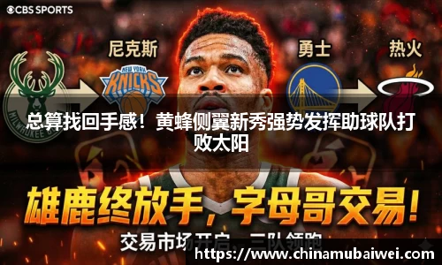 总算找回手感！黄蜂侧翼新秀强势发挥助球队打败太阳